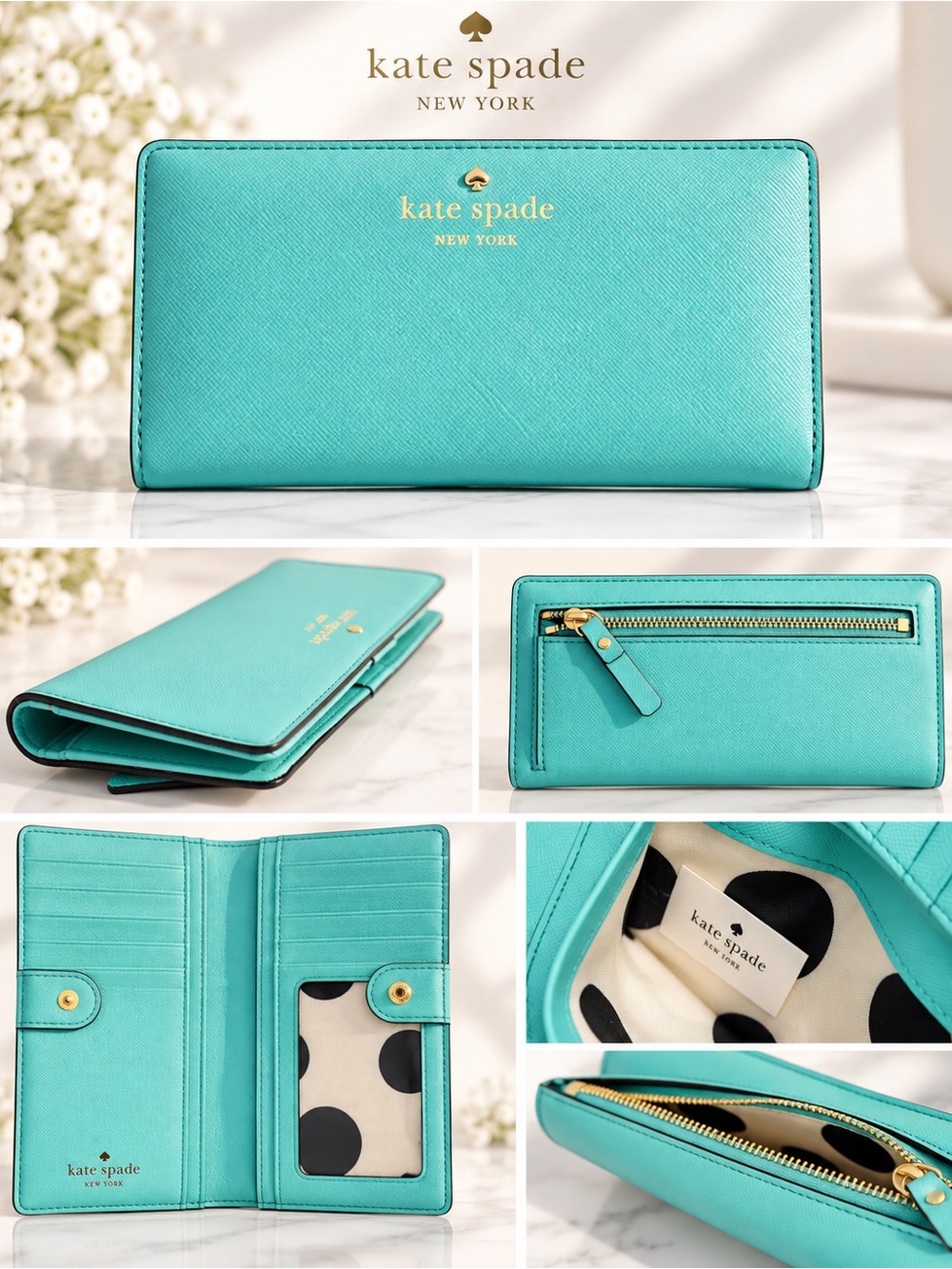 Kate Spade New York Turquoise Cedar Street Stacy Wallet NWT